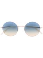 Oliver Peoples 'nickol' Round Frame Sunglasses - Metallic