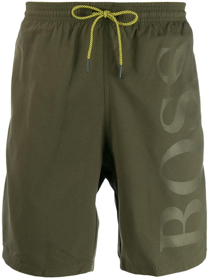 Boss Hugo Boss Logo Printed Swimming Shorts - Green