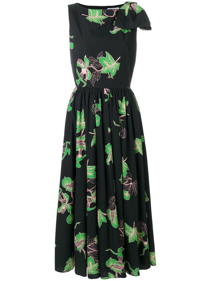 Vivetta Floral Flared Midi Dress - Black