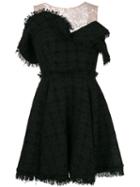 Msgm - Lace Panel Flared Dress - Women - Cotton/polyamide/polyester/wool - 38, Black, Cotton/polyamide/polyester/wool