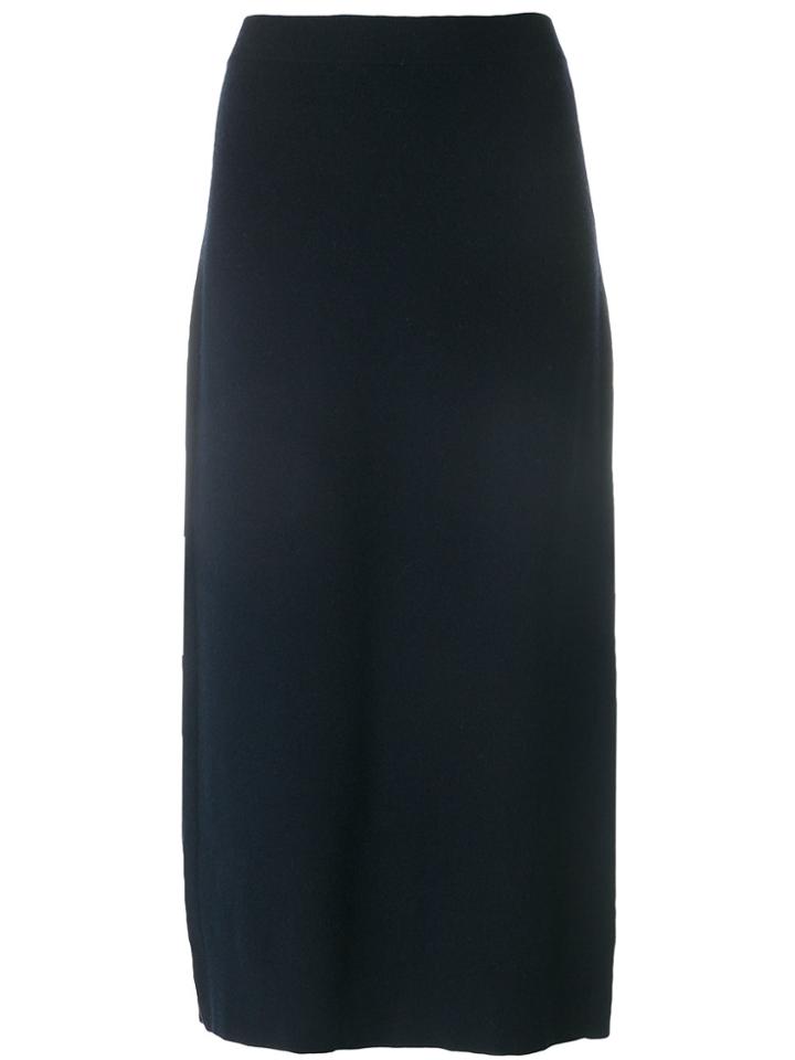 Pringle Of Scotland Knit Side Split Skirt - Blue