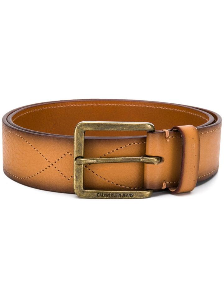 Calvin Klein Jeans Stitching Details Belt - Brown