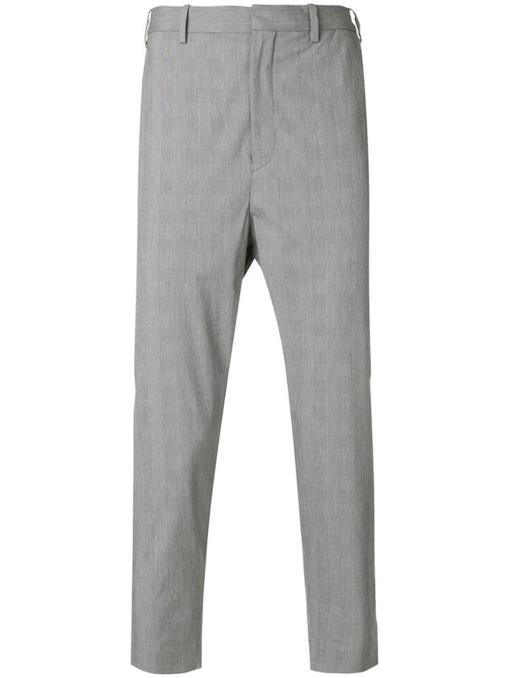 Neil Barrett Checked Slim-fit Trousers - Grey