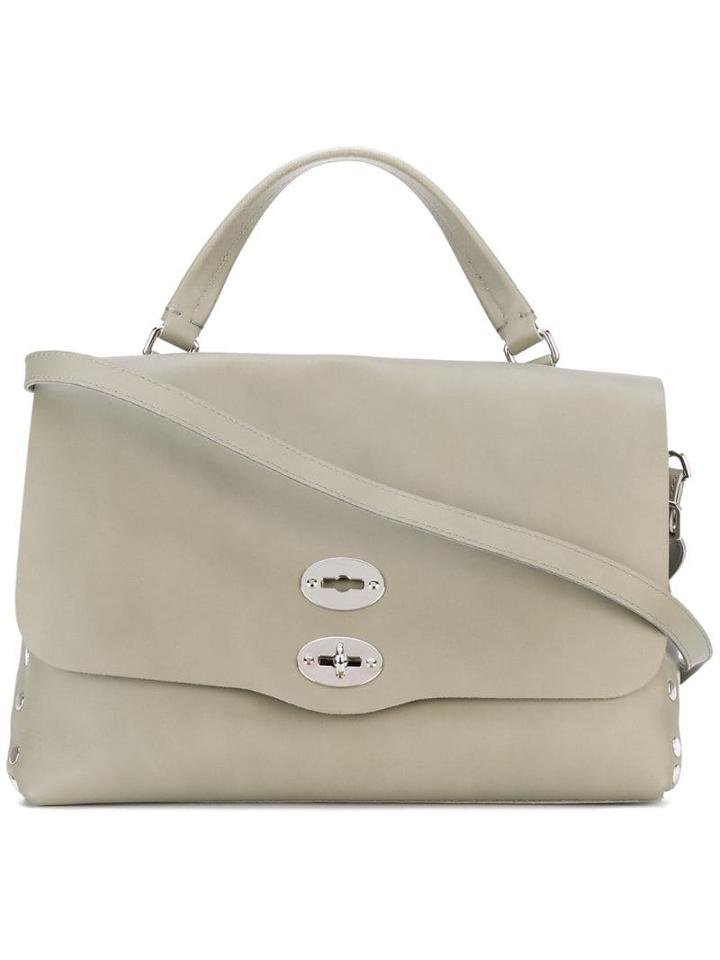 Zanellato Foldover Studded Tote - Neutrals
