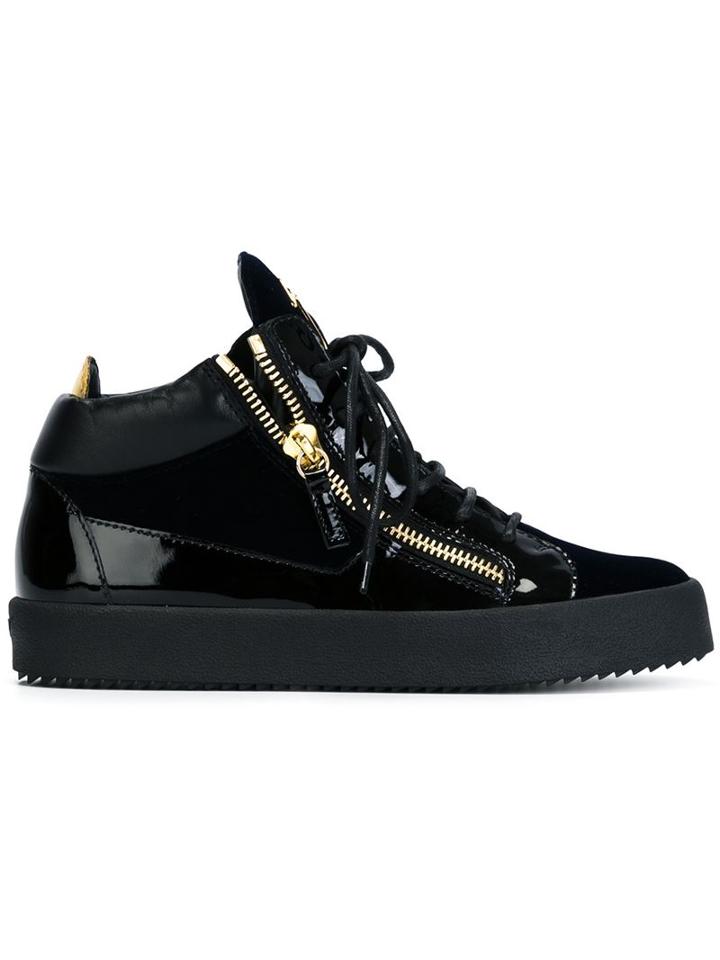Giuseppe Zanotti Design Kriss Hi-top Sneakers, Adult Unisex, Size: 40, Blue, Calf Leather/rubber