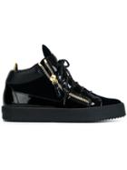 Giuseppe Zanotti Design Kriss Hi-top Sneakers, Adult Unisex, Size: 40, Blue, Calf Leather/rubber