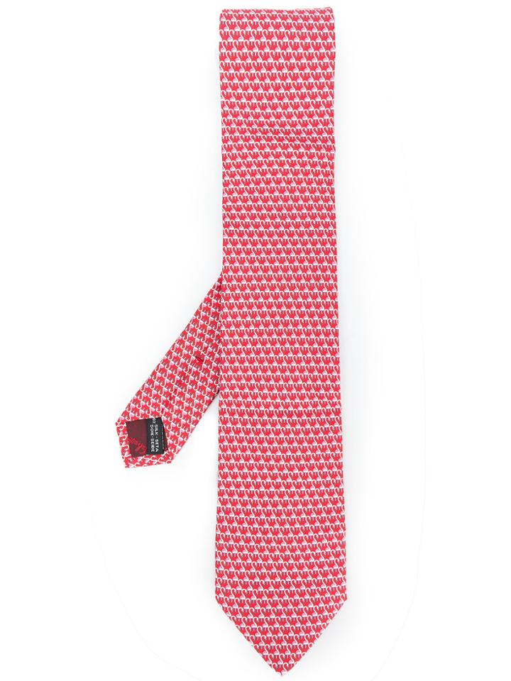 Salvatore Ferragamo Flamingo Micro Print Tie - Red