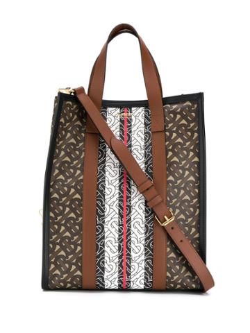 Burberry Tb Logo Tote - Brown