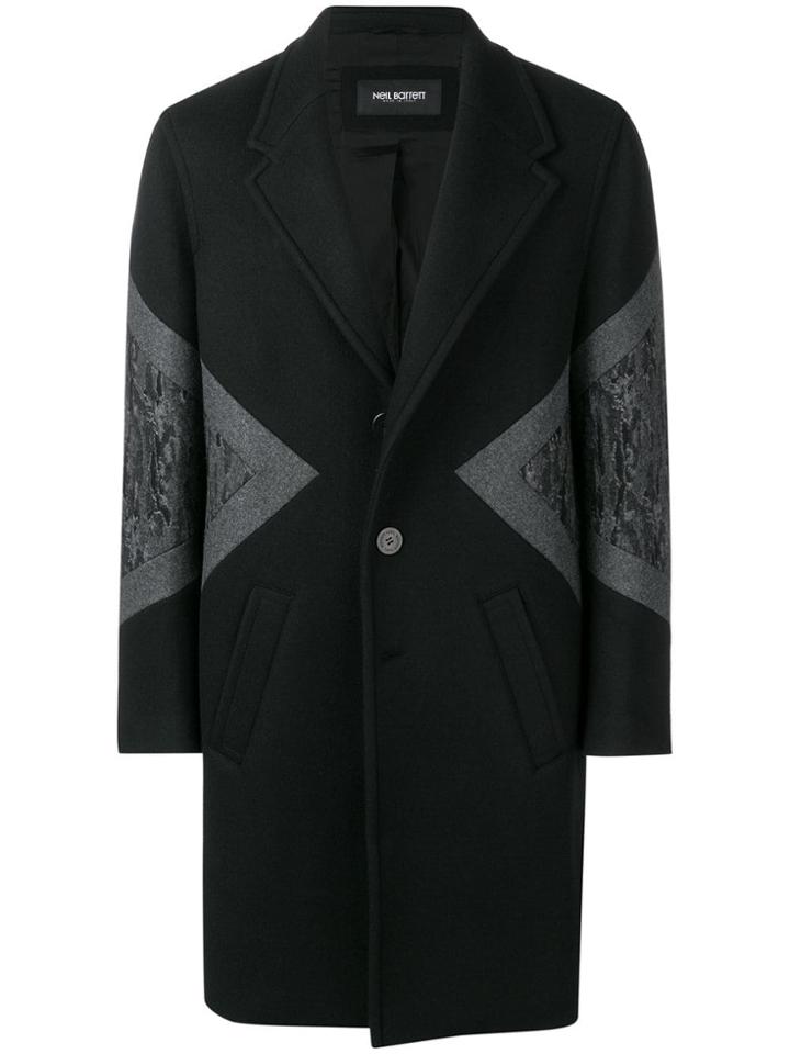Neil Barrett Contrast Single-breasted Coat - Black