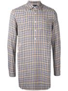 Undercover Checked Longline Shirt - Yellow & Orange