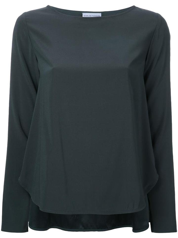 Scanlan Theodore Trapeze Blouse, Women's, Size: 8, Green, Silk