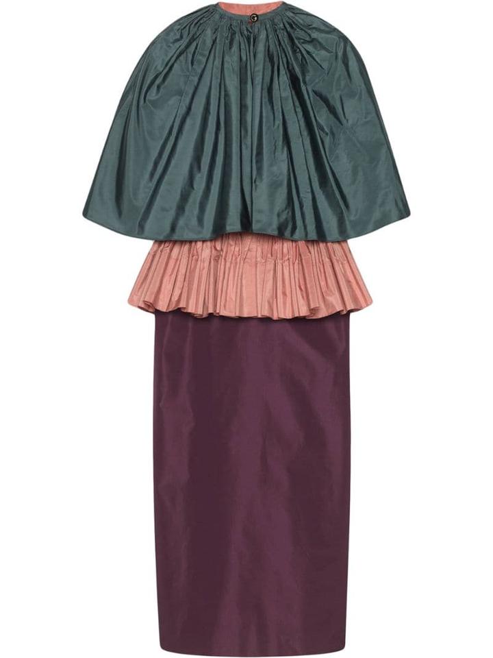 Gucci Taffeta Peplum Dress - Purple