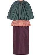Gucci Taffeta Peplum Dress - Purple