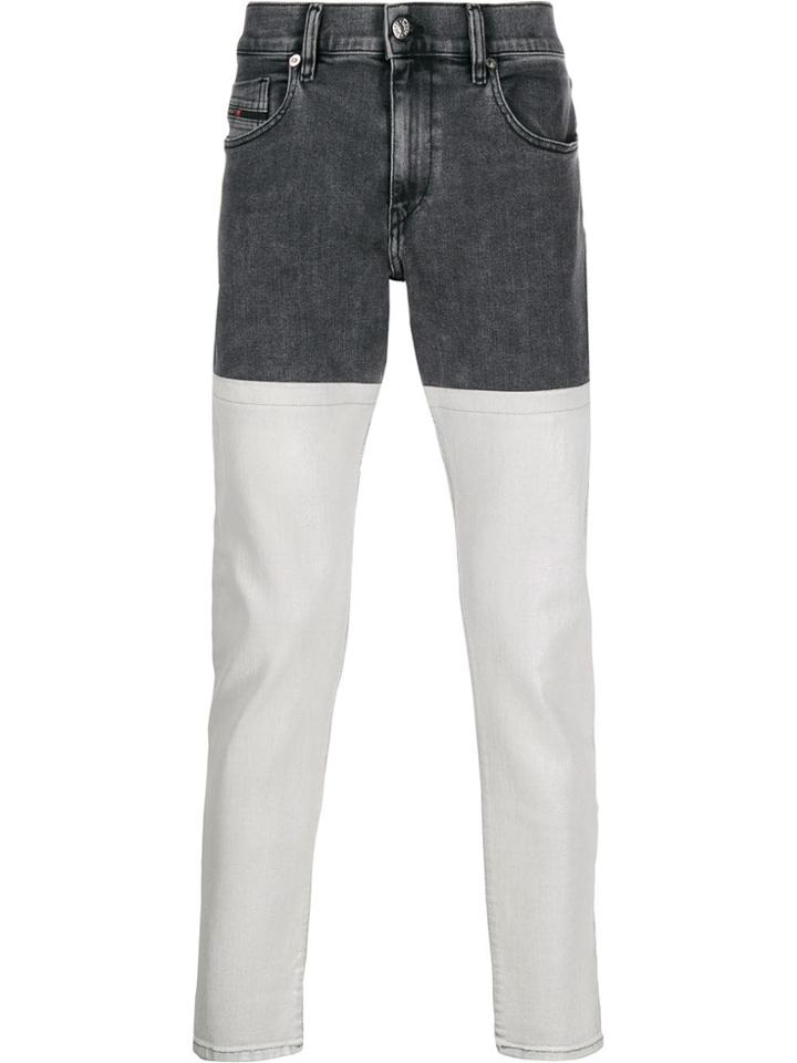 Diesel Two Tone Slim-fit Jeans - Grey