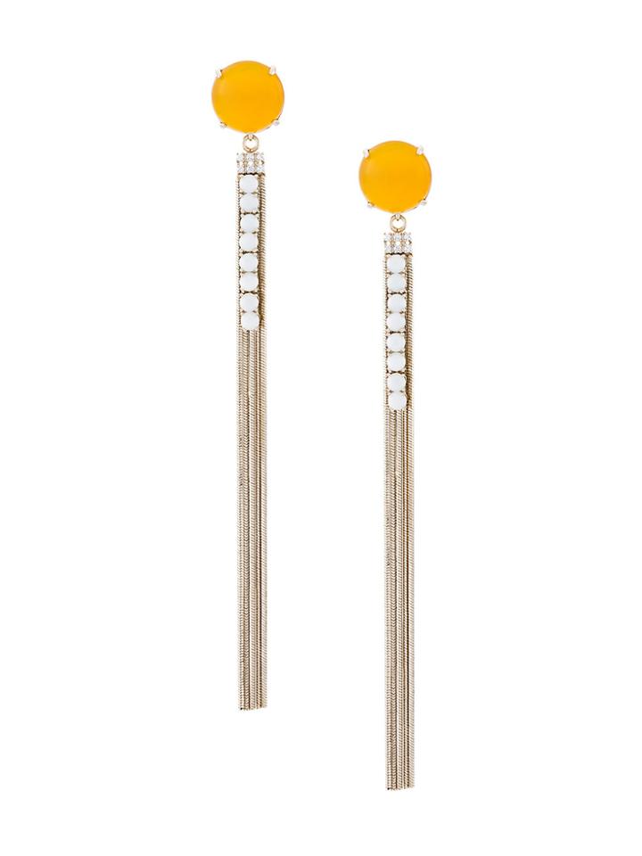 Iosselliani Burma Fringe Earrings - Yellow & Orange