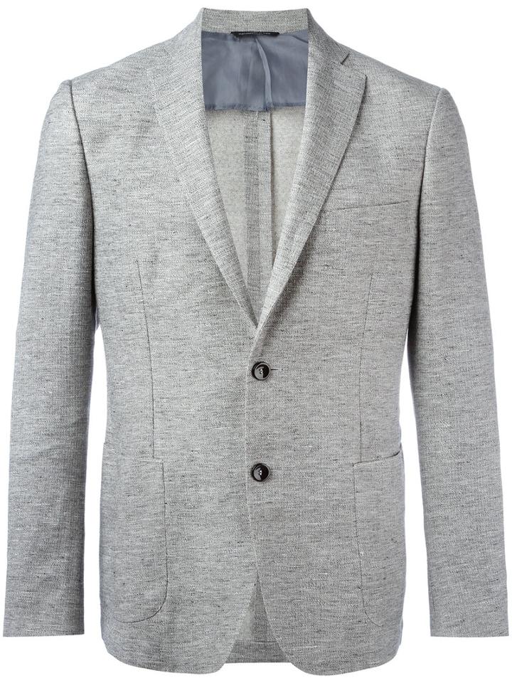 Tonello Pocket Blazer, Men's, Size: 46, Grey, Linen/flax/cupro/virgin Wool