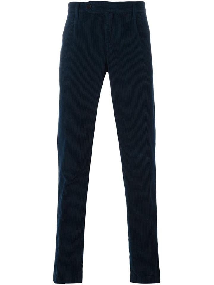 Massimo Alba Straight Trousers, Men's, Size: 56, Blue, Cotton