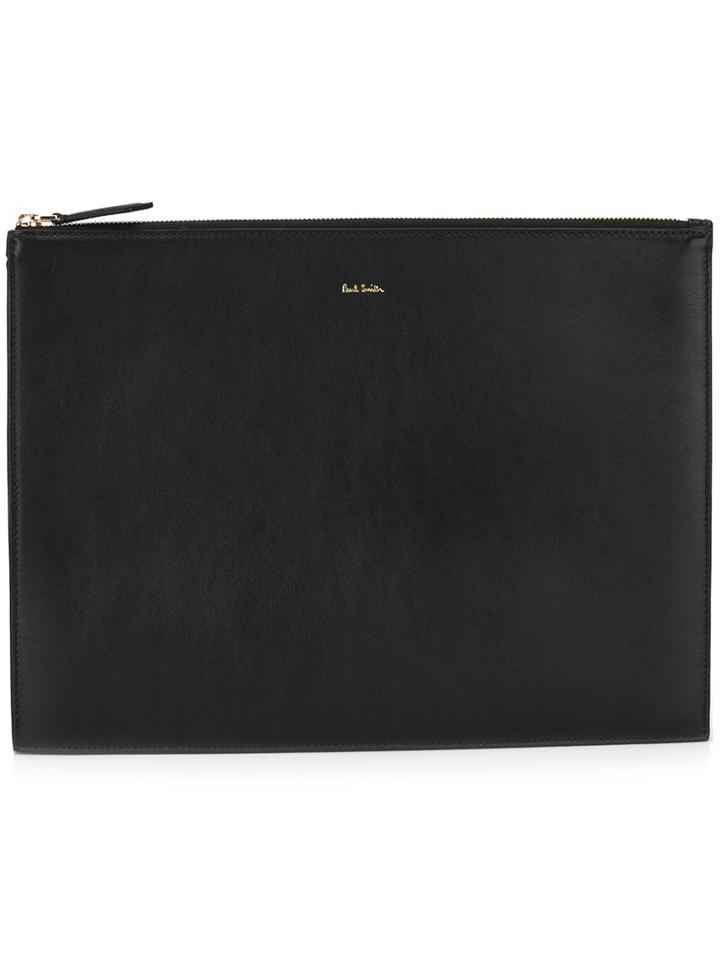 Paul Smith Large Zip Pouch, Men's, Black, Leather