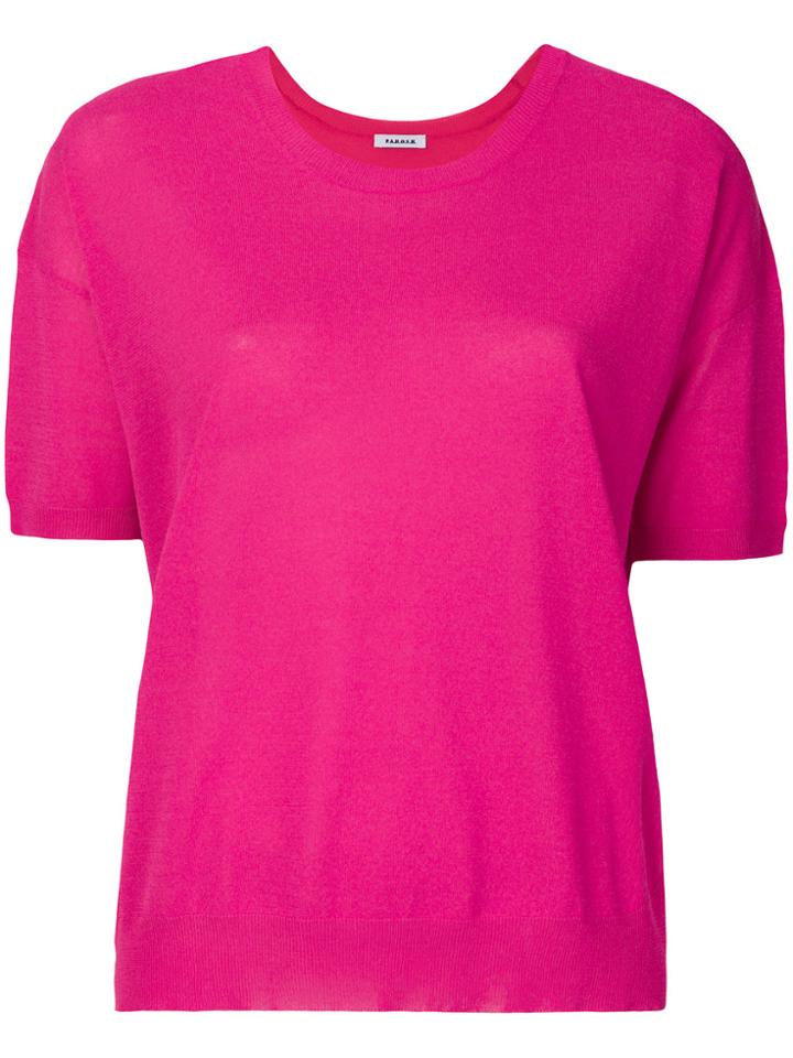 P.a.r.o.s.h. Shortsleeved Knitted Top - Pink & Purple