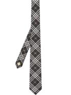 Burberry Slim Cut Equestrian Knight Check Silk Tie - Black