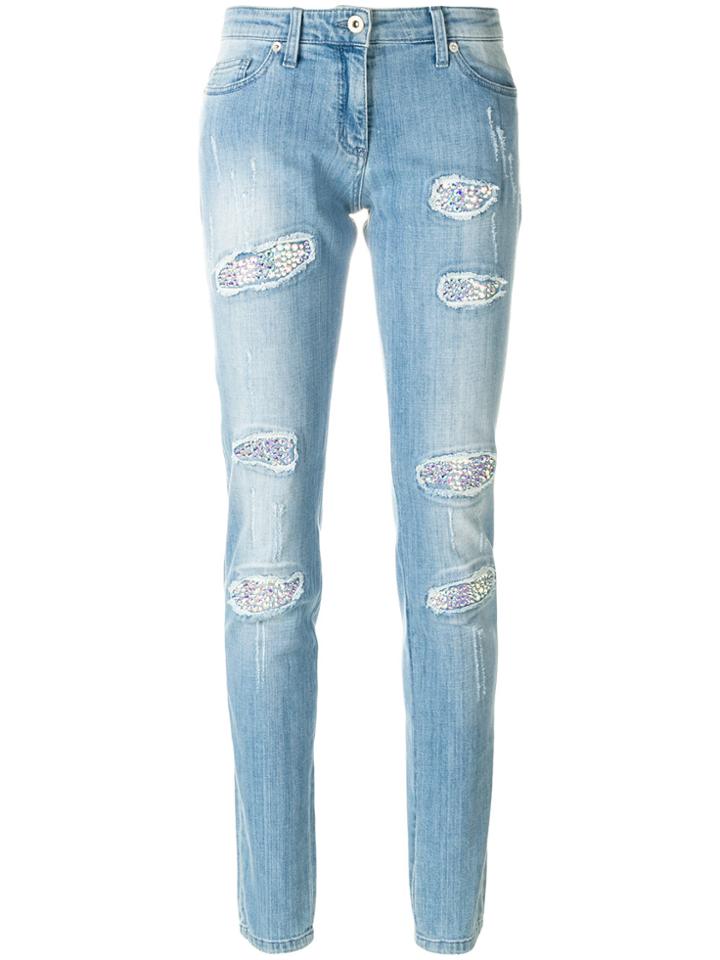 Blumarine Distressed Skinny Jeans - Blue
