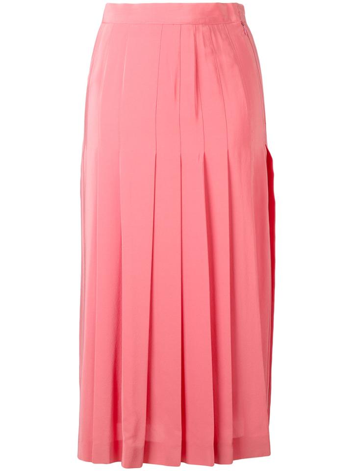 Chanel Vintage Pleated Midi Skirt - Pink & Purple