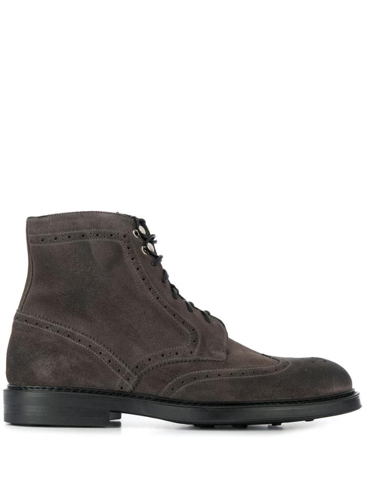 Doucal's Brogue Boots - Grey
