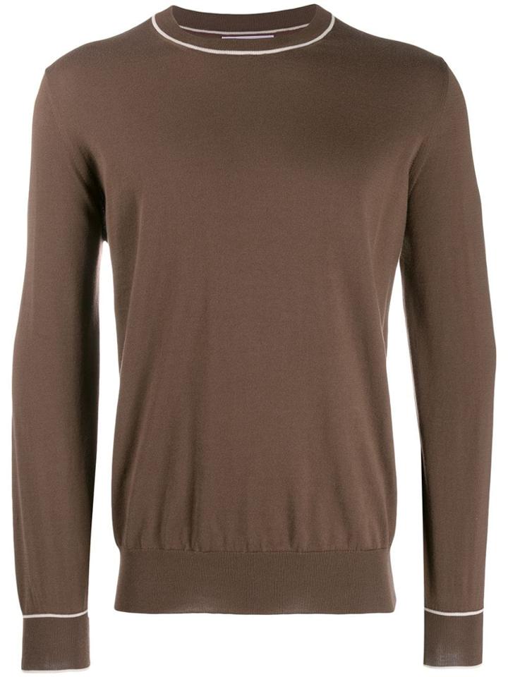 Brunello Cucinelli Stripe Detail Jumper - Brown
