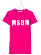 Msgm Kids Logo Print T-shirt - Pink & Purple