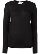 Jil Sander Crew Neck Jumper, Women's, Size: 38, Black, Silk/cashmere