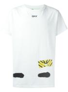 'diag Spray' T-shirt, Men's, Size: Large, White, Cotton, Off-white