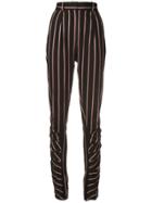 Jill Stuart Pinstripe Tapered Trousers - Black