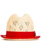 Dsquared2 Contrast Hat Band Trilby, Women's, Size: Medium, Nude/neutrals, Cotton/straw/viscose