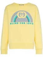 Gucci Logo Print Cotton Jumper - Yellow