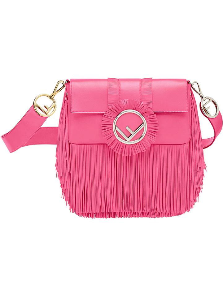 Fendi Fringed Handbag - Pink & Purple