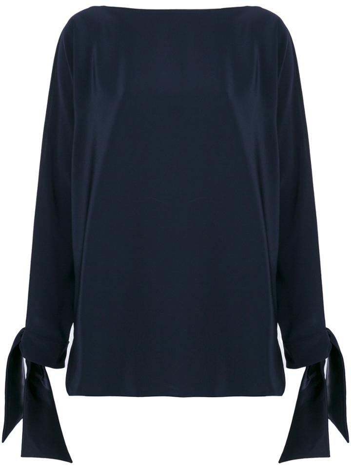 Gianluca Capannolo Satin Tie Cuff Blouse - Blue