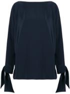 Gianluca Capannolo Satin Tie Cuff Blouse - Blue