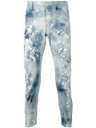 Dsquared2 Slim Fit Bleached Jeans, Men's, Size: 50, Blue, Cotton/spandex/elastane