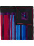Christian Dior Vintage Striped Print Foulard - Black