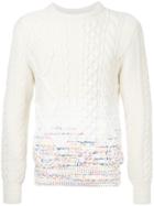 Coohem Gradation Aran Knit Pullover - White