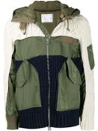 Sacai Cable Knit Ma-1 Jacket - Green