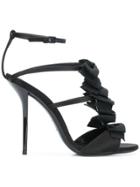 Saint Laurent Bow Strappy Sandals - Black