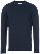 Stone Island Marina Knitted Striped Panel Jumper - Blue