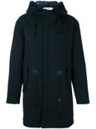 Closed Hooded Coat, Men's, Size: Small, Black, Lamb Skin/acrylic/polyamide/other Fibers