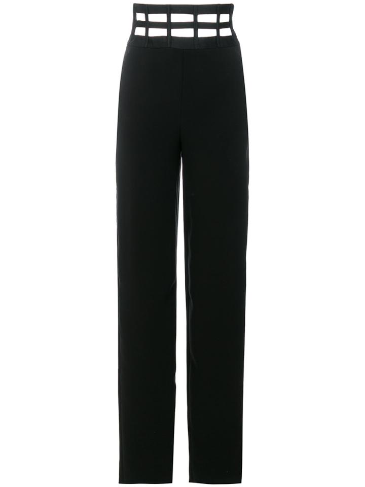 Giorgio Armani High-waisted Cut Out Detail Trousers - Black