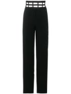 Giorgio Armani High-waisted Cut Out Detail Trousers - Black