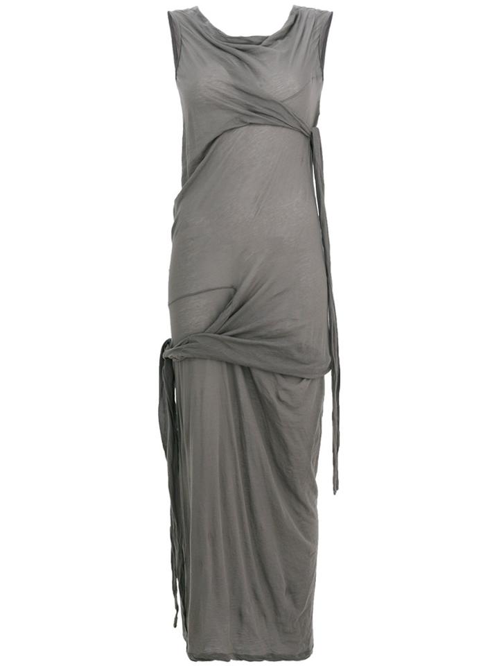 Rick Owens Drkshdw Wrap-detail Shift Dress - Grey