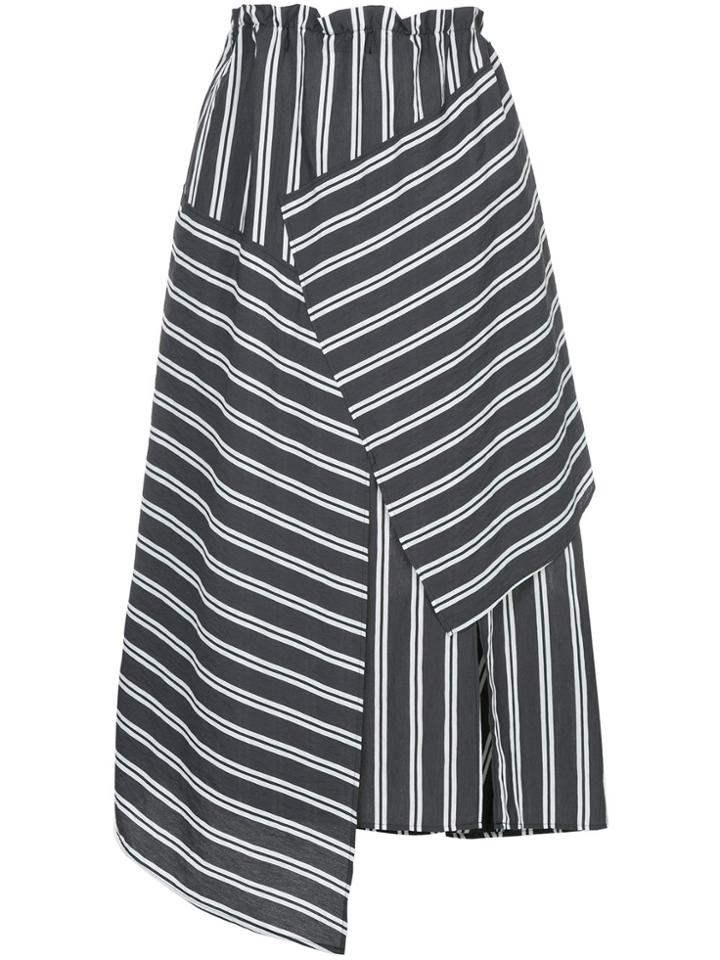 Astraet Striped Asymmetric Skirt - Blue