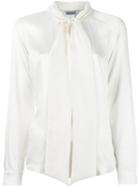 Max Mara Bow Detail Blouse, Women's, Size: 40, White, Silk