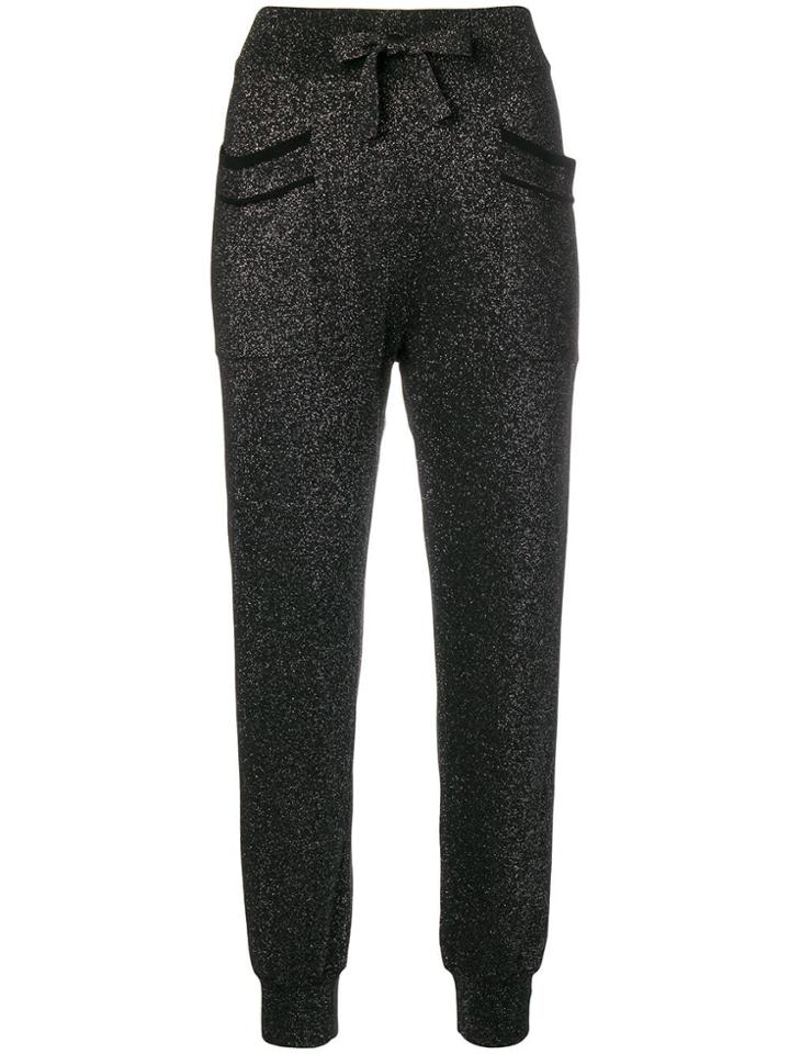 Luisa Cerano Shimmer Knit Joggers - Black